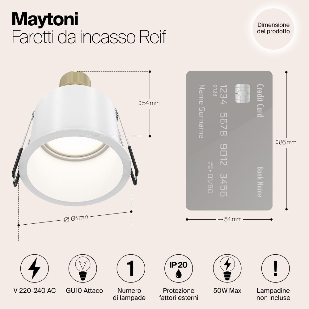 Встраиваемый светильник Technical DL049-01W