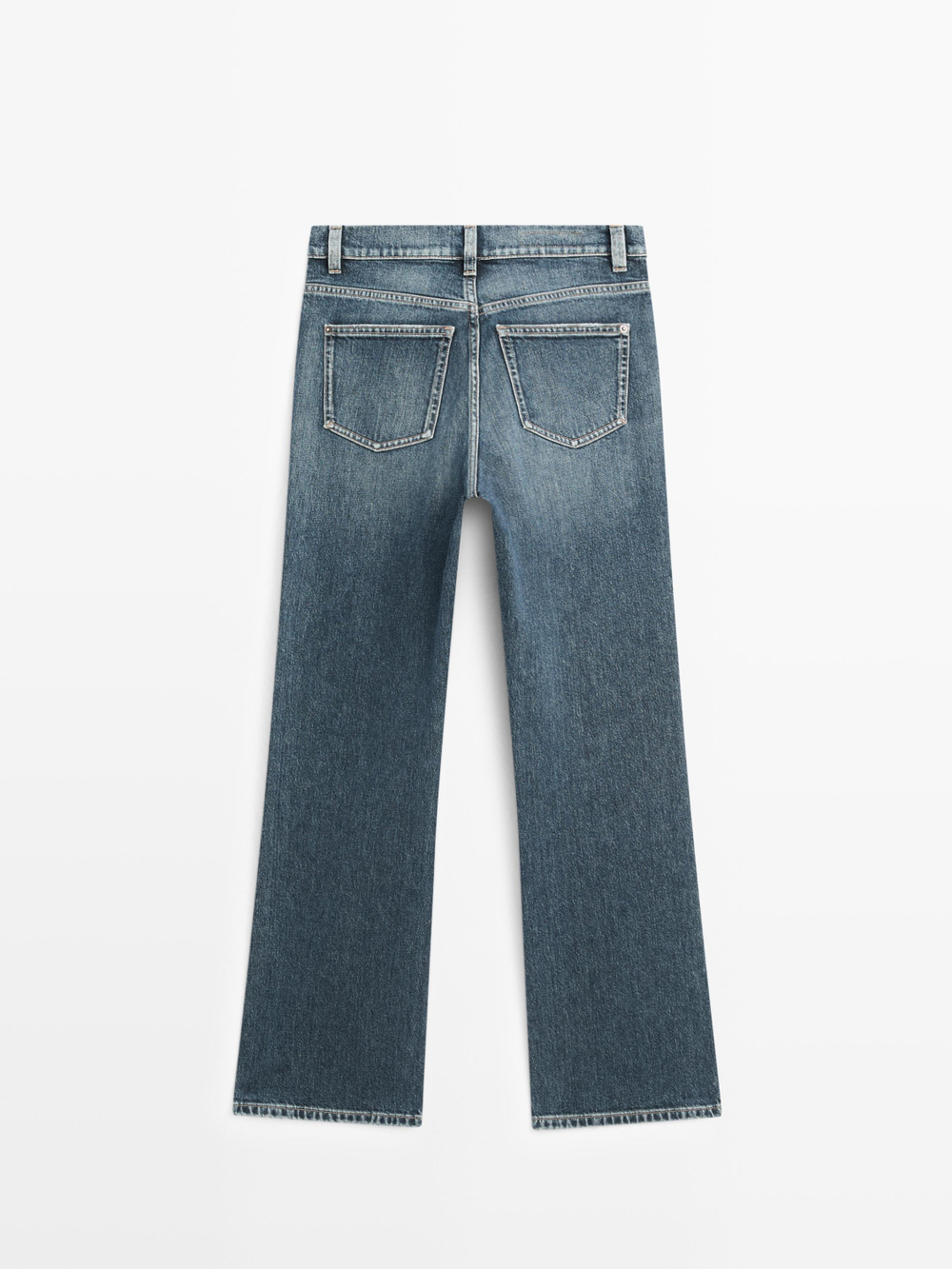 Massimo Dutti Джинсы с высокой талией и расклешенными штанинами, средне-синий