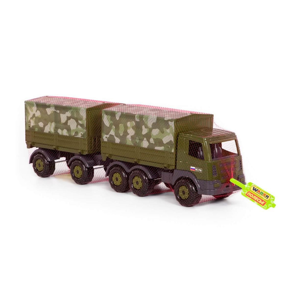 Машина Грузовик военный, бортовой тентовый, с прицепом "Престиж" сетка (Полесье)