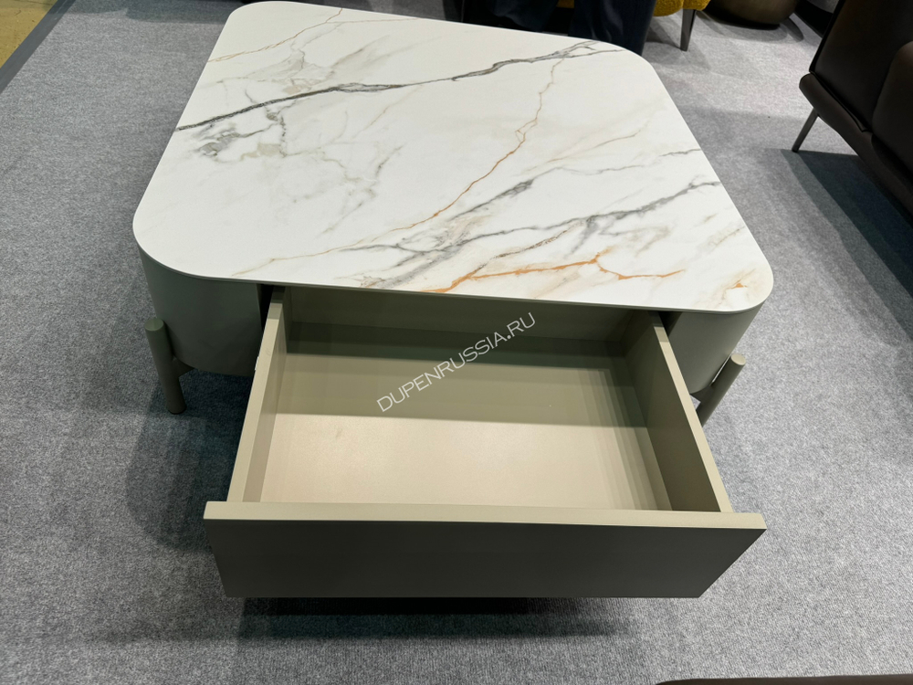 Стол журнальный CT2360 (90) бежевая матовая керамика/DR#45/бежевый