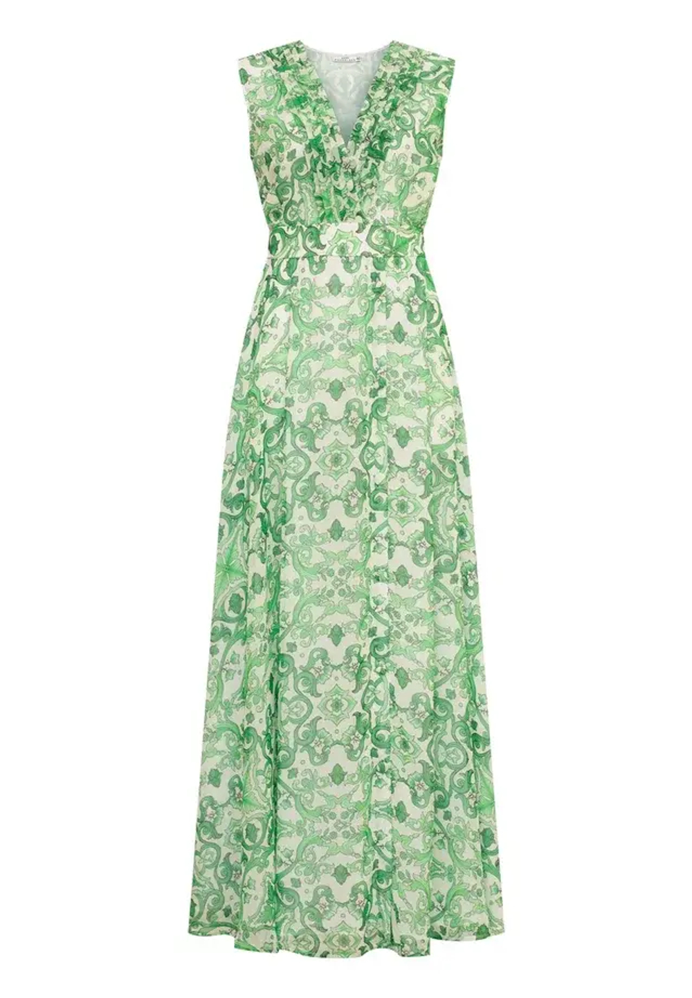 Платье макси гжель