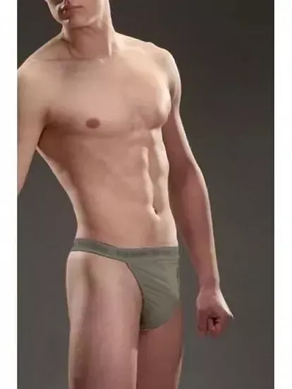 Трусы мужские Cornette Stringi High Emotion, оливковые