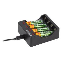 Зарядное устройство для аккумуляторов Kodak USB Overnight charger with 4 x AAA 1100 mAh [K4AA/AAA]