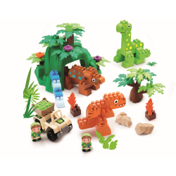 Ecoiffier Abrick - Набор с динозаврами Dino Land + 2 фигурки + 1 транспортное средство 2995
