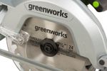 Дисковая пила акк. Greenworks GD24CS, 24V,б/щет,185х20мм, 4500 об/мин, рез 63мм,1х5Ач,ЗУ,кор (1500907CUG)