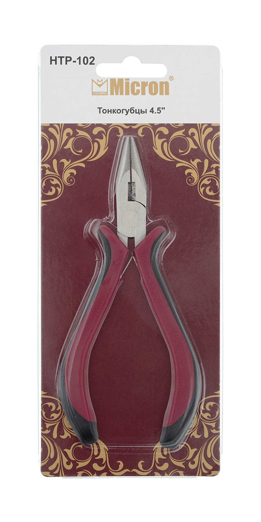 "Micron" Тонкогубцы 4.5" HTP-102 металл в блистере
