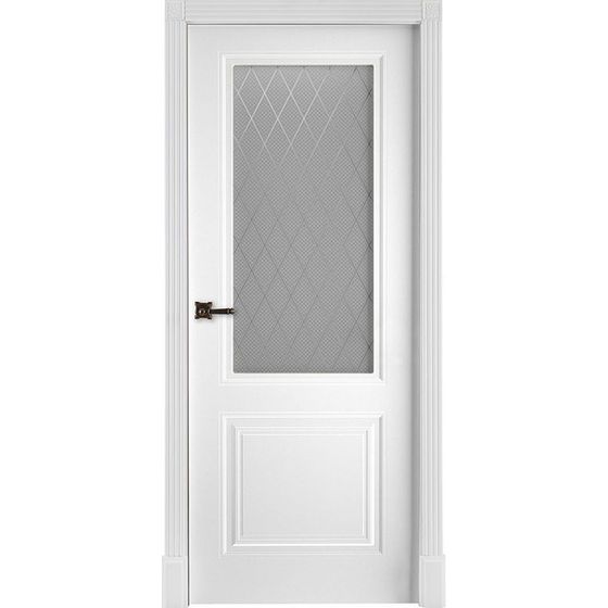 Дверь эмаль Богемия белая остеклённая