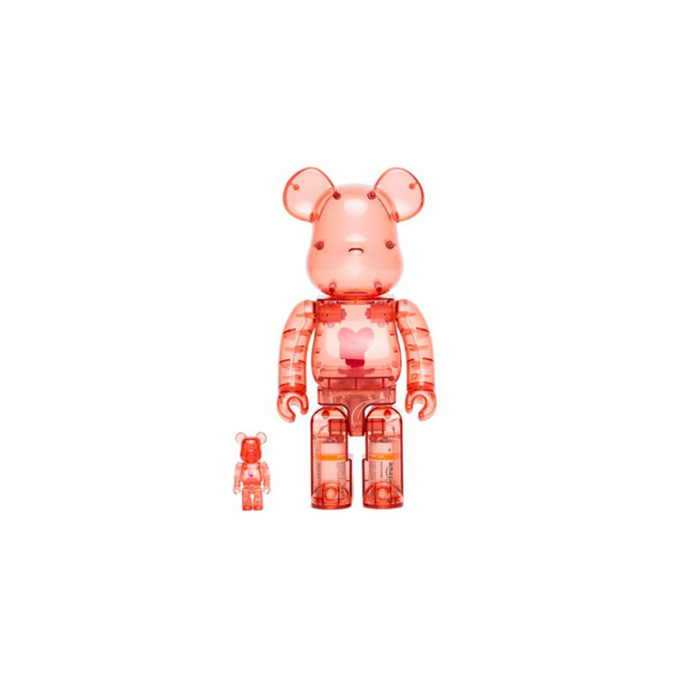 Дизайнерские игрушки BE@RBRICK x Emotionally Unavailable CLEAR RED HEART EU, 1025822-600993807