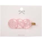 Зажим для волос 1шт на блистере «ЛАВАНДА», круги, цвет пудровая роза, 6*1.5см