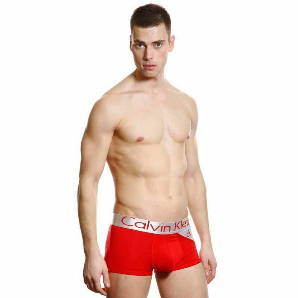 Мужские трусы боксеры Calvin Klein Steel Red Grey