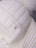 Шапка детская зимняя с помпоном и шарф