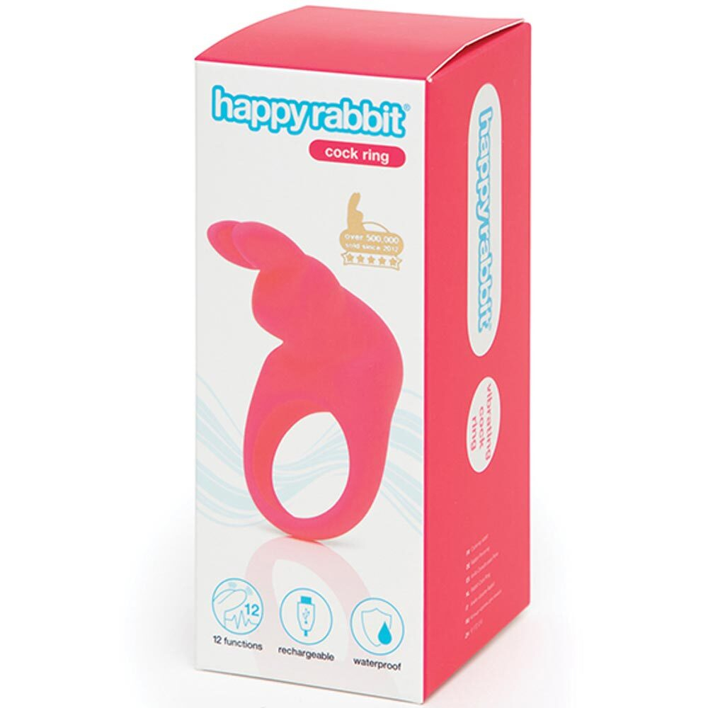 Розовое эрекционное виброкольцо Happy Rabbit Rechargeable Rabbit Cock Ring (Цвет: розовый)