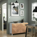 Комбинация для хранения - IKEA BESTÅ/BESTA, 120х42х74 см, дубовый шпон/белый, БЕСТО ИКЕА