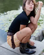 Юбка One Two Midi Lolita Orange Flower