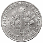 1 дайм (10 центов) 1964. США. Серебро. XF