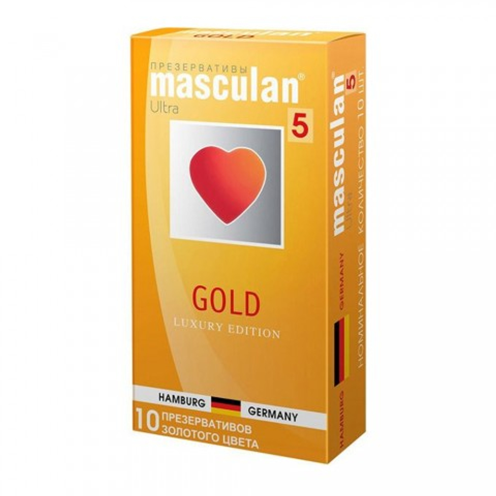 Презервативы MASCULAN 5 ULTRA GOLD № 10 (утонченный латекс золотого цвета) 10 шт.