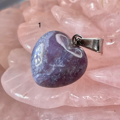 54019  Агат моховой Кулон сердце 15мм