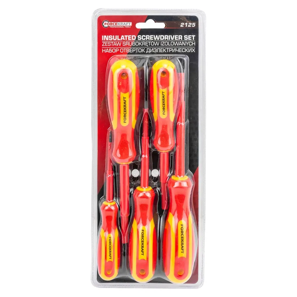 Отвертки диэлектрические, набор 5пр. FORCEKRAFT FK-2125