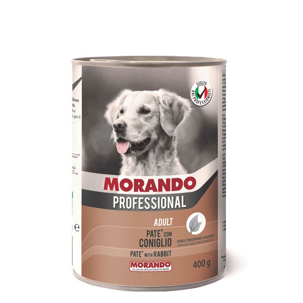 Morando Professional консервированный корм для собак паштет с кроликом 400 г