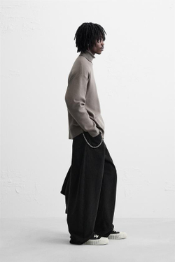 ZARA СВИТЕР ИЗ МЯГКОЙ ВИСКОЗЫ, ЦЕМЕНТНЫЙ