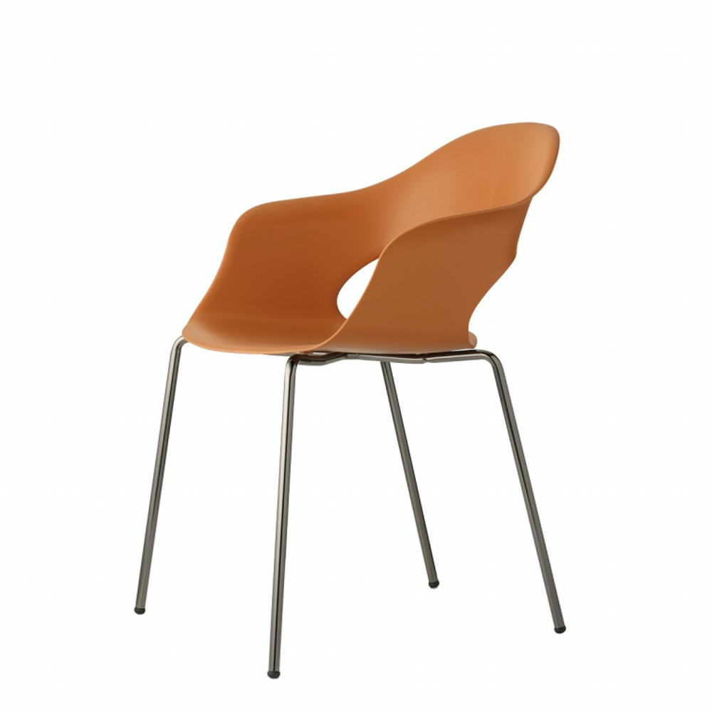 Кресло пластиковое Scab Design Lady B, черный глянцевый никель, терракотовый