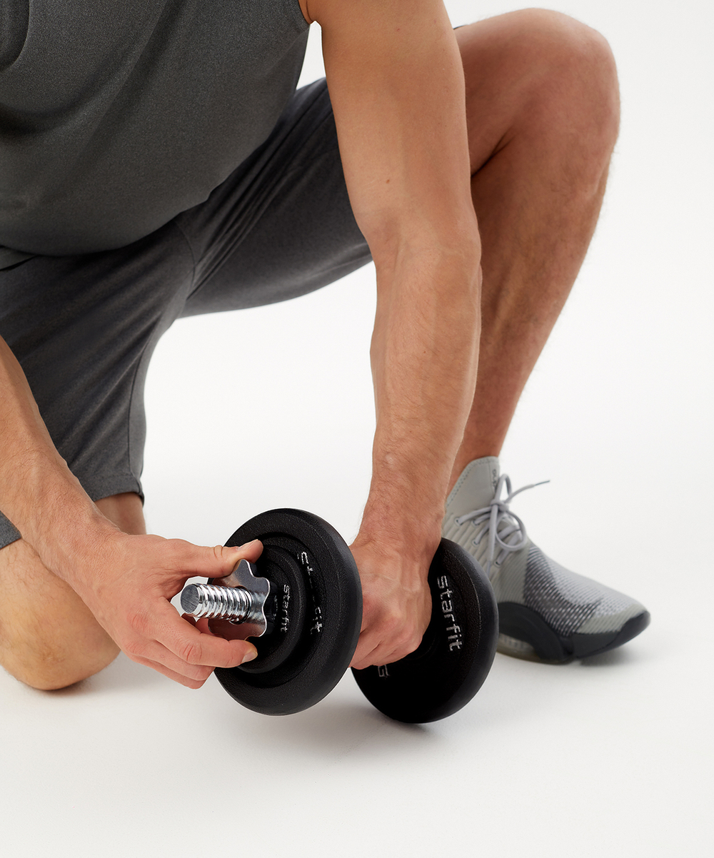 Гриф гантельный BB-107 d=25 мм, металлический, хромированный, 40 см