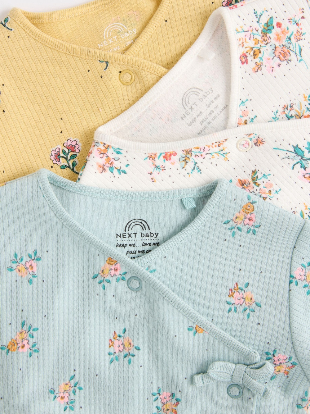 Комбинезон / Cлип для малышей Next N77-690, 3 шт., Голубой, Светло-желтый