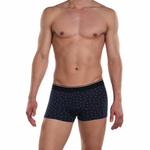 Трусы-боксеры с мелким принтом в виде треугольников (Размер: XL) (Цвет: синий)