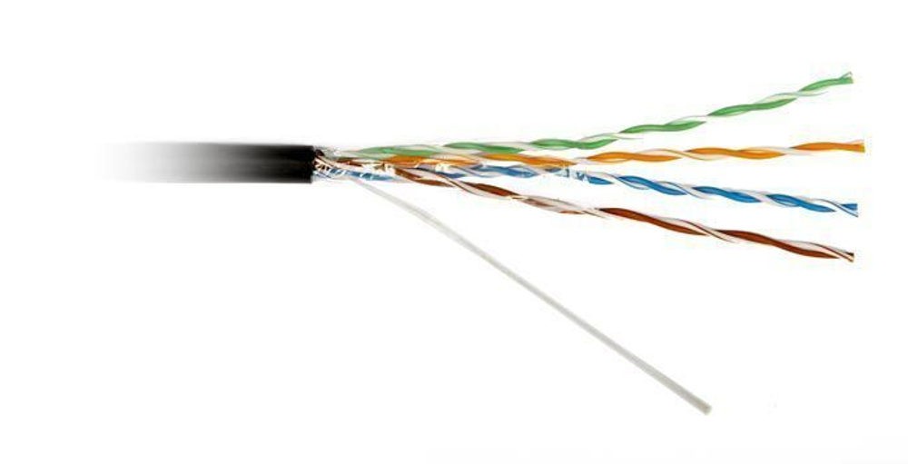 Кабель витая пара Hyperline UUTP4-C5E-S24-OUT-LSZH-BK-500
