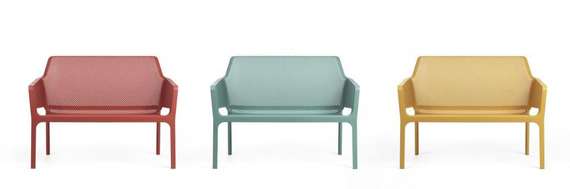 Уличный пластиковый диван Net коралловый