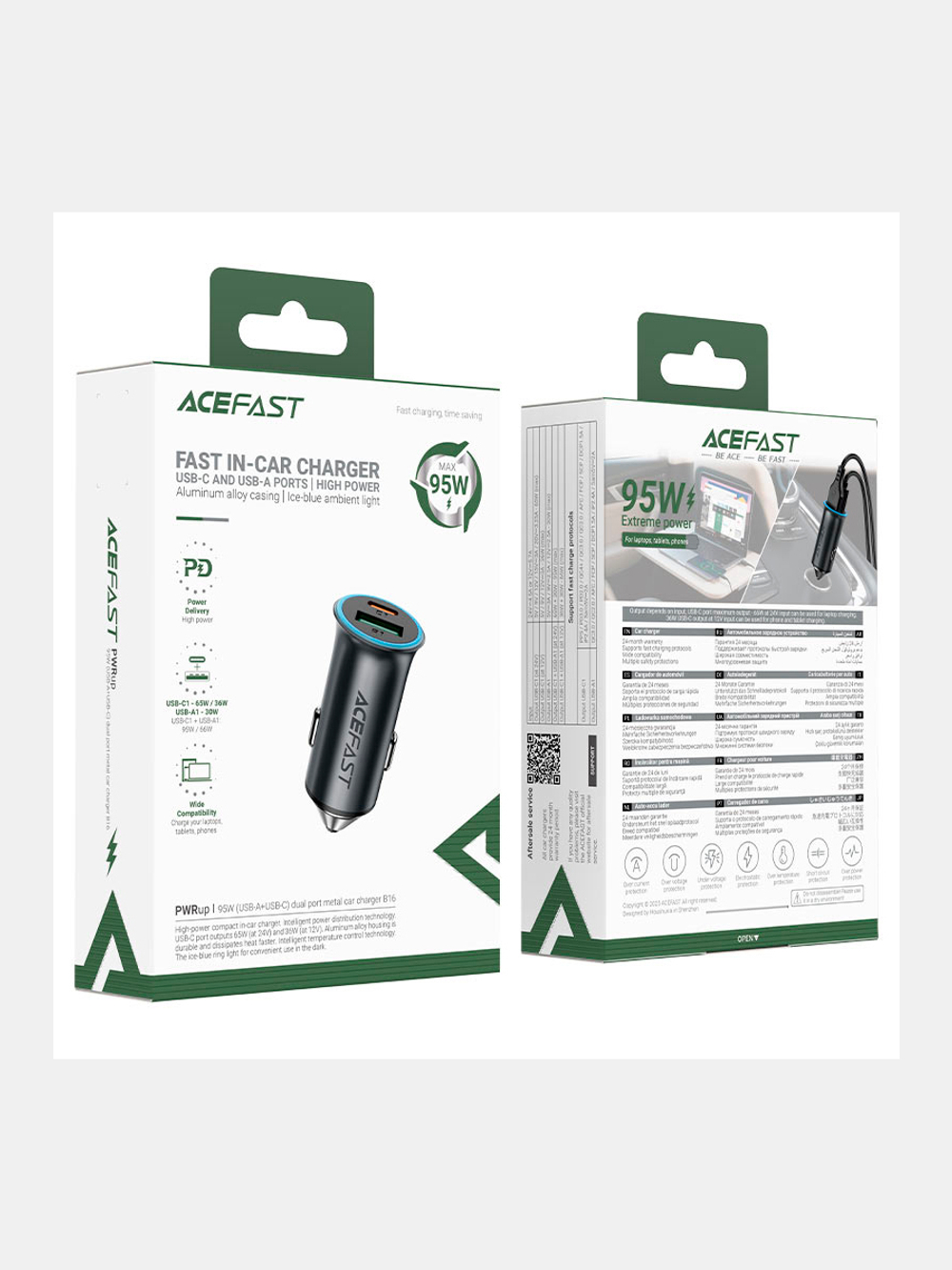 Автомобильное зарядное устройство USB и Type-C ACEFAST B16