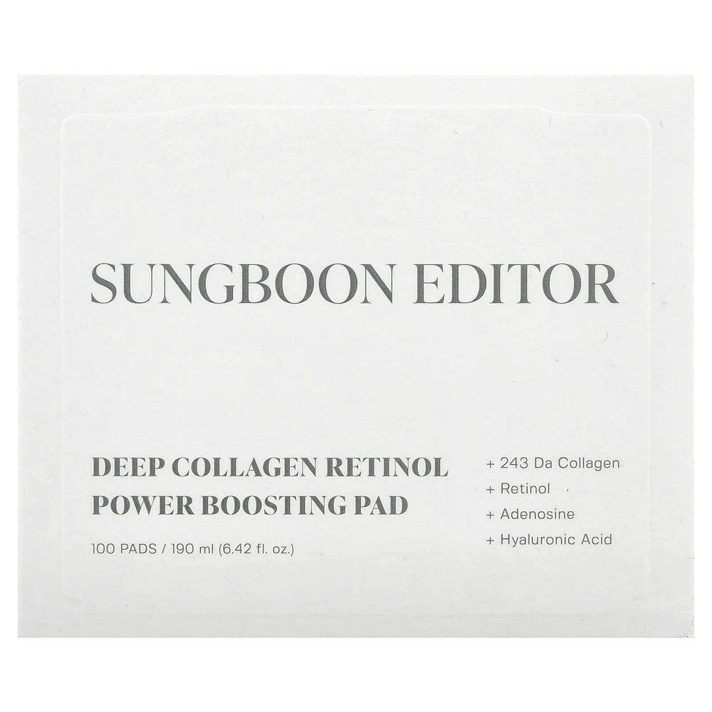 Sungboon Editor, Подушечки для повышения мощности с глубоким коллагеном и ретинолом, 100 шт.
