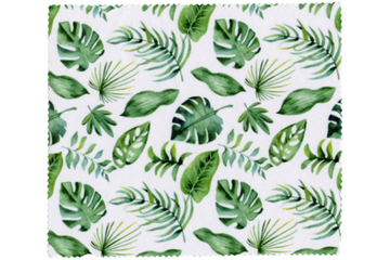 Салфетка микрофибра 15х18 (ЗЕЛЁНЫЙ ГЕРБАРИЙ) в упаковке.