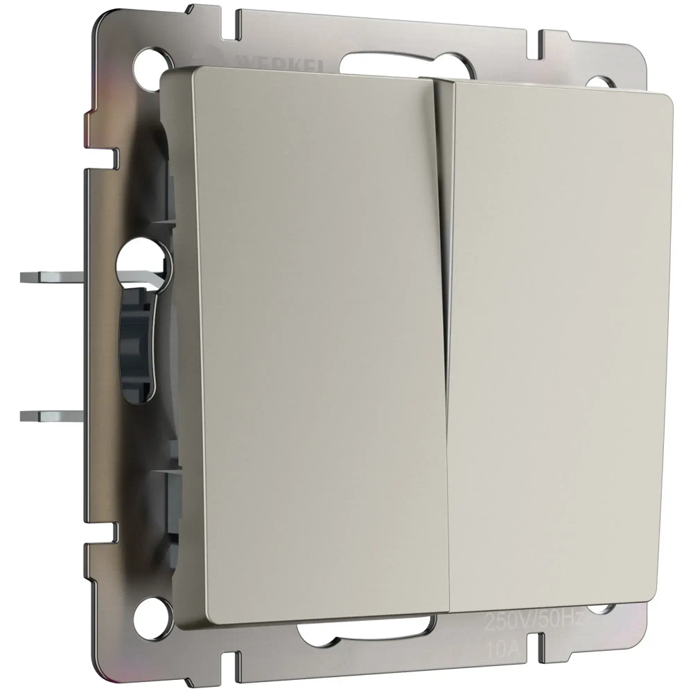 Выключатель двухклавишный проходной (дымчатый) W1222004