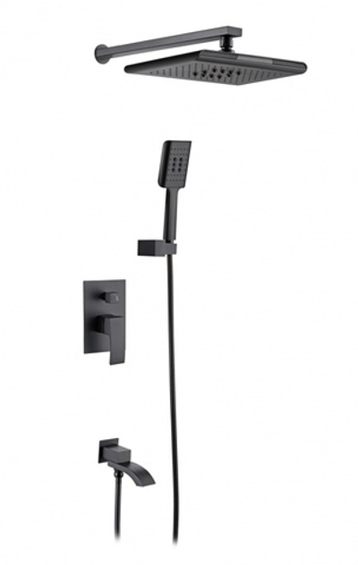 44065-C Встроенный смес для душа с 3-функ. (чер.+хром) "GANZER"  (6/1шт)