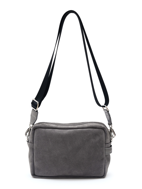 сумка прямоугольная серая замша