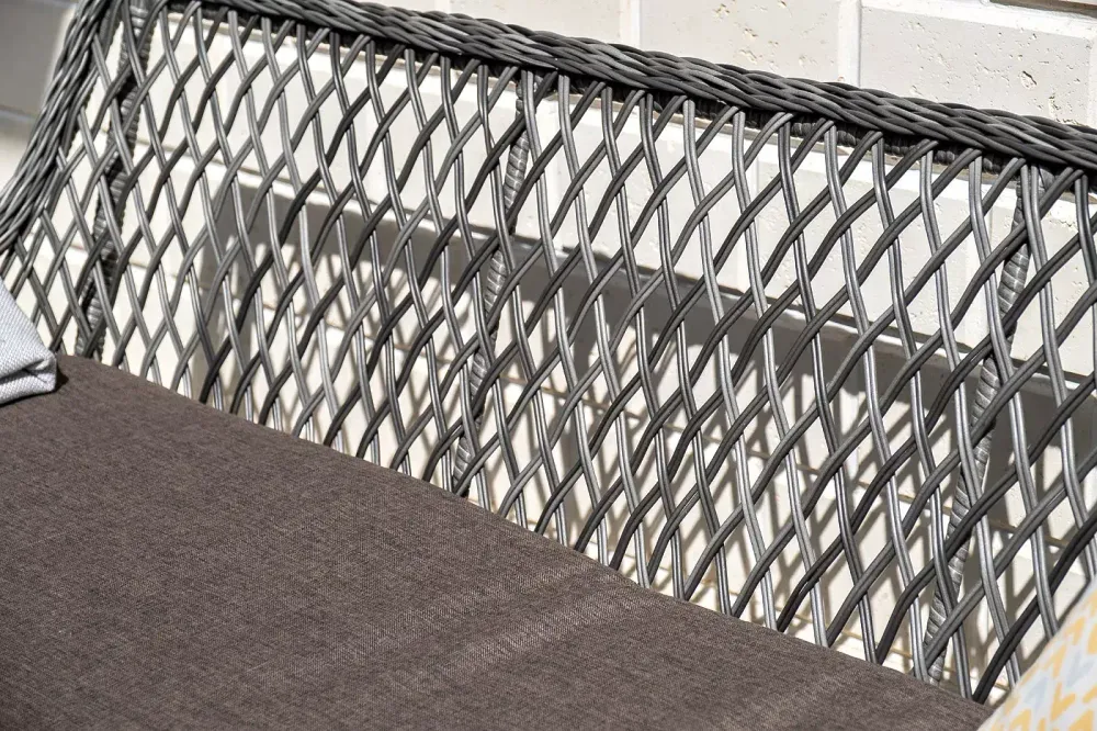 "Латте" диван двухместный из искусственного ротанга, цвет графит