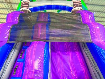 Надувная горка с бассейном «Фиолетовый бриз» 8х4х5м