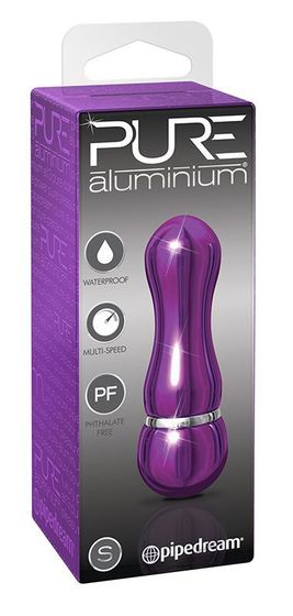 Фиолетовый алюминиевый вибратор PURPLE SMALL - 7,5 см.