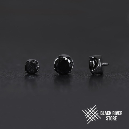 Flat Cubic Zirconia Black