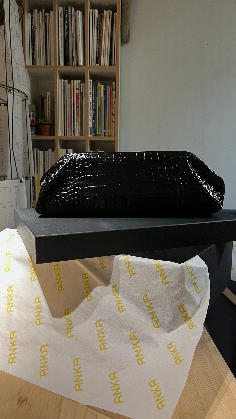 Сумка Эклер кроко черный