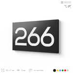 Номер на дверь 266, табличка на дверь для офиса, квартиры, кабинета, аудитории, склада, черная 120х70 мм, Айдентика Технолоджи
