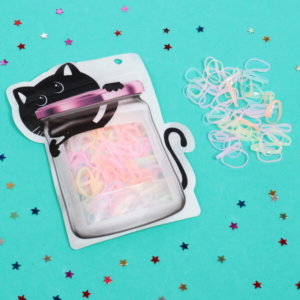 Резинки для волос силиконовые 100шт «Mini miracle - Масяня», цвет микс , 10*14,5см