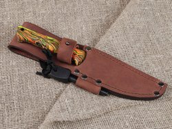 Нож для бушкрафта "Форест", сталь VG-10/Elmax, рукоять микарта (салатово-оранжевая)