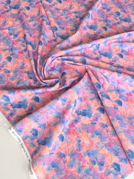 РОЗОВО-ГОЛУБОЙ ВЬЮНОК, АКВАРЕЛЬ - 100% ХЛОПОК 4