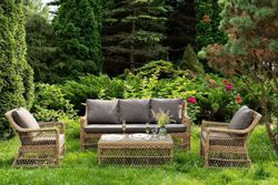 "Гранд Латте" лаунж-зона из искусственного ротанга, цвет соломенный