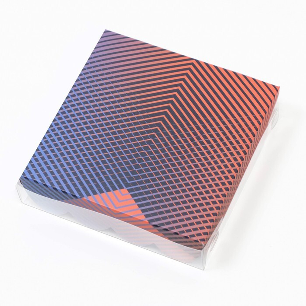 Коробка для кондитерских изделий с PVC крышкой «Градиент 03», 12*12*3 см