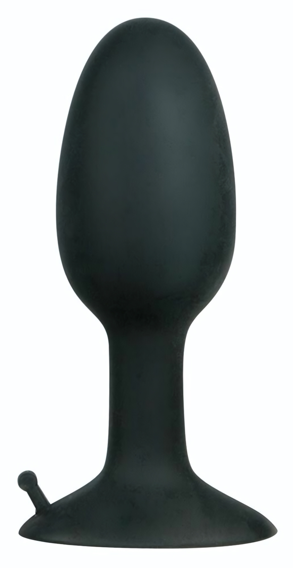 Полая анальная пробка с шариком Small Silicone Plug - 8 см. (Цвет: черный)