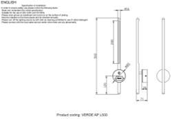 Бра Crystal Lux VERDE AP L500 BLACK NEW