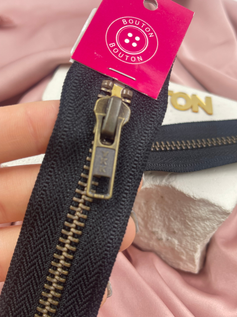 Молния металлическая, двухзамковая YKK тип 5 темная латунь[580]